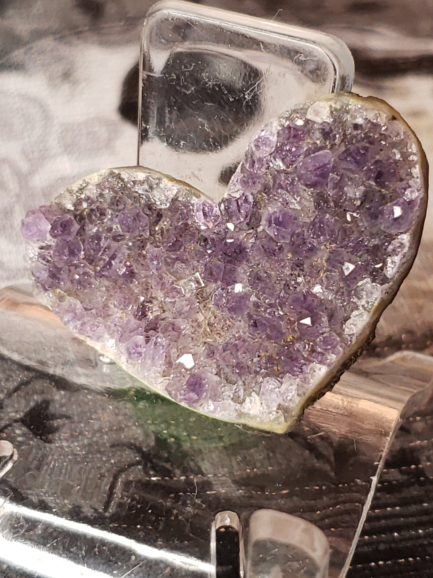 Amethyst Cluster Heart