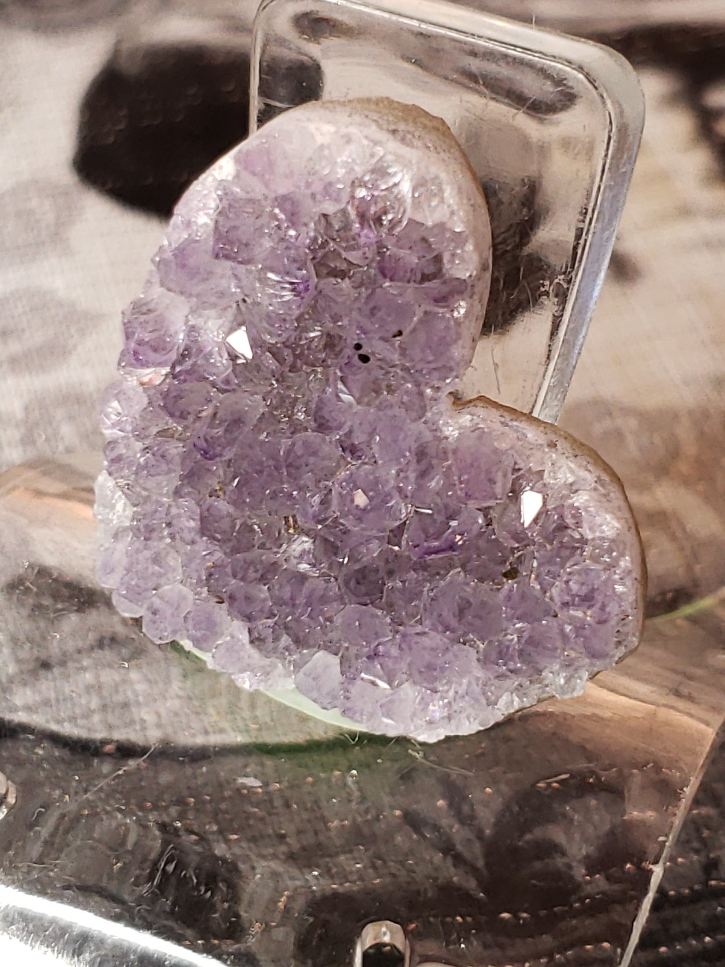 Amethyst Cluster Heart