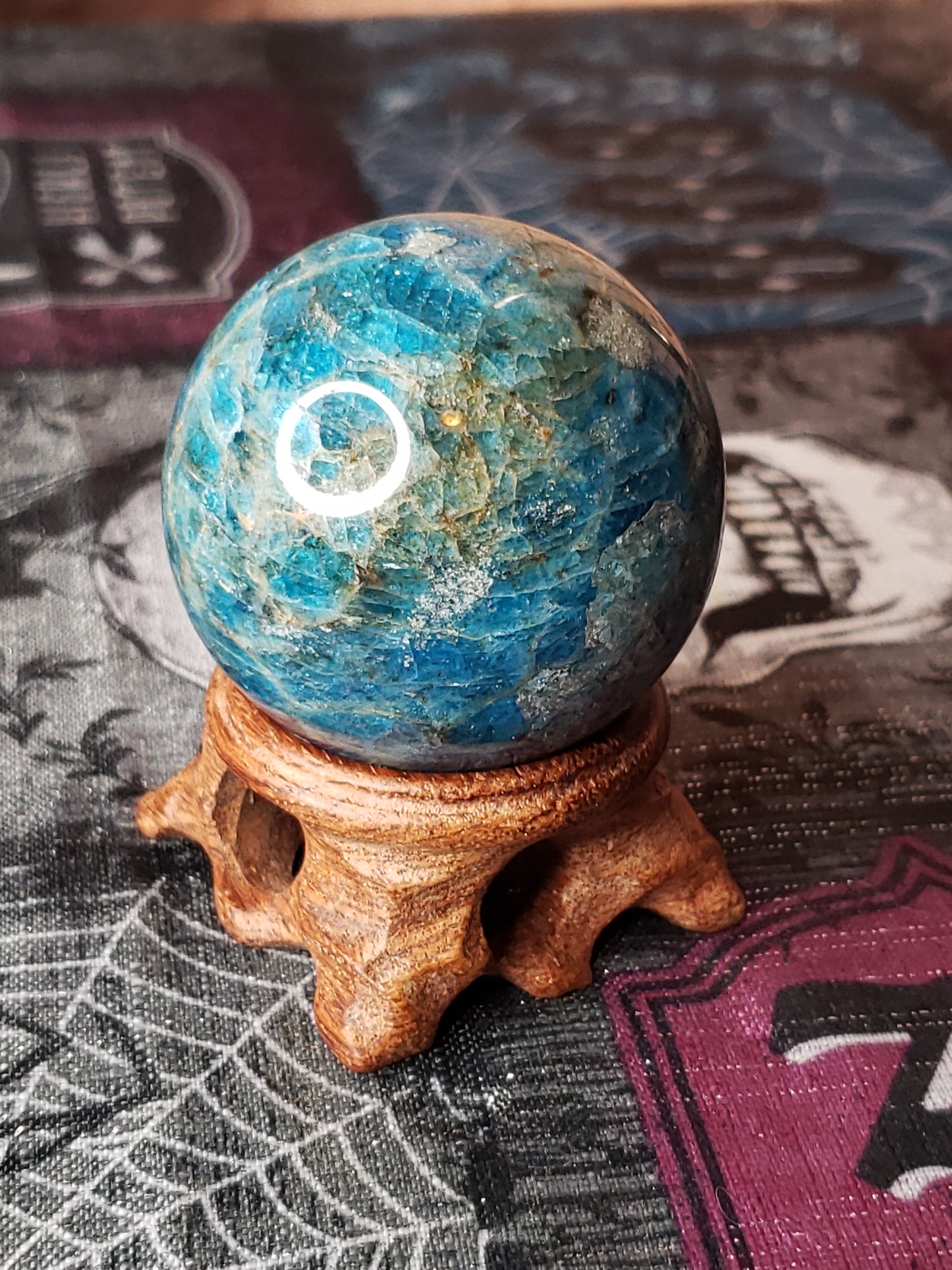 Blue Apatite Sphere