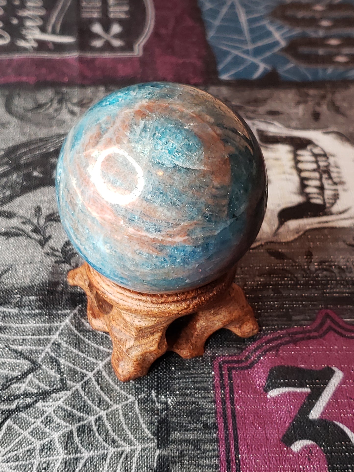 Blue Apatite Sphere
