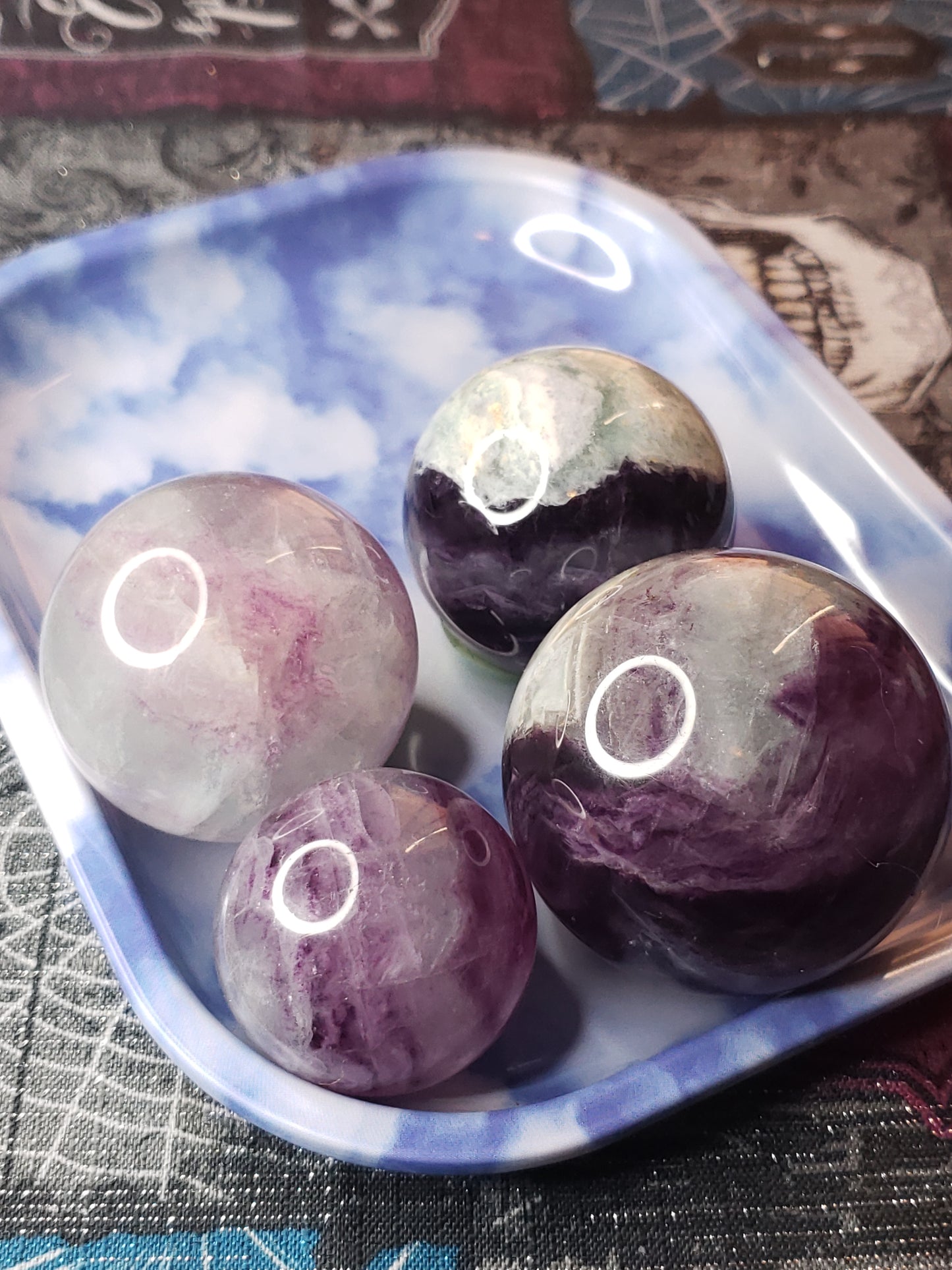 Watermelon Fluorite Sphere
