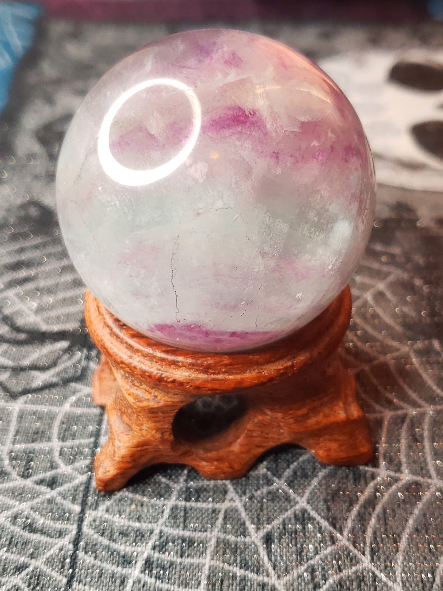 Watermelon Fluorite Sphere