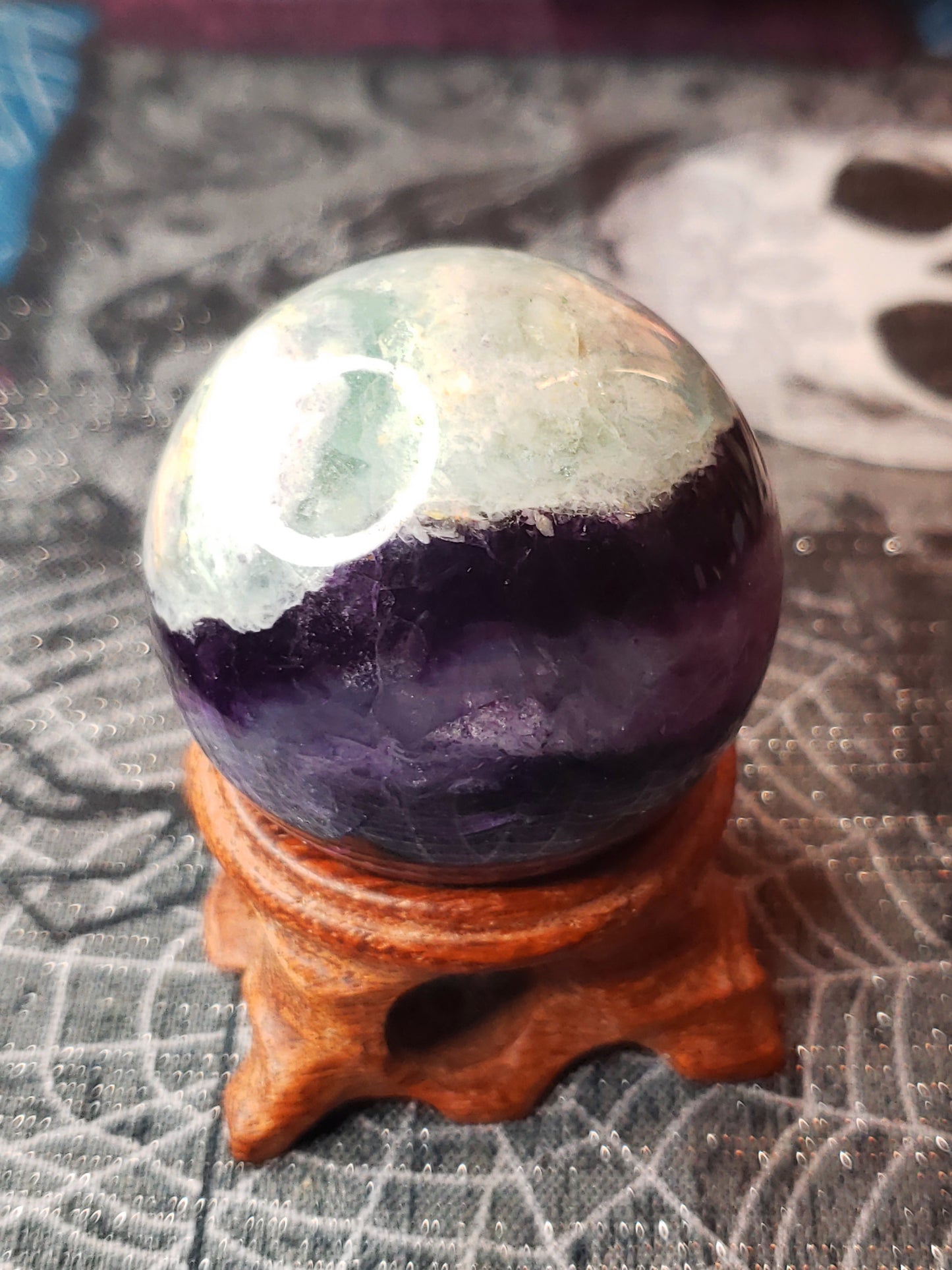 Watermelon Fluorite Sphere
