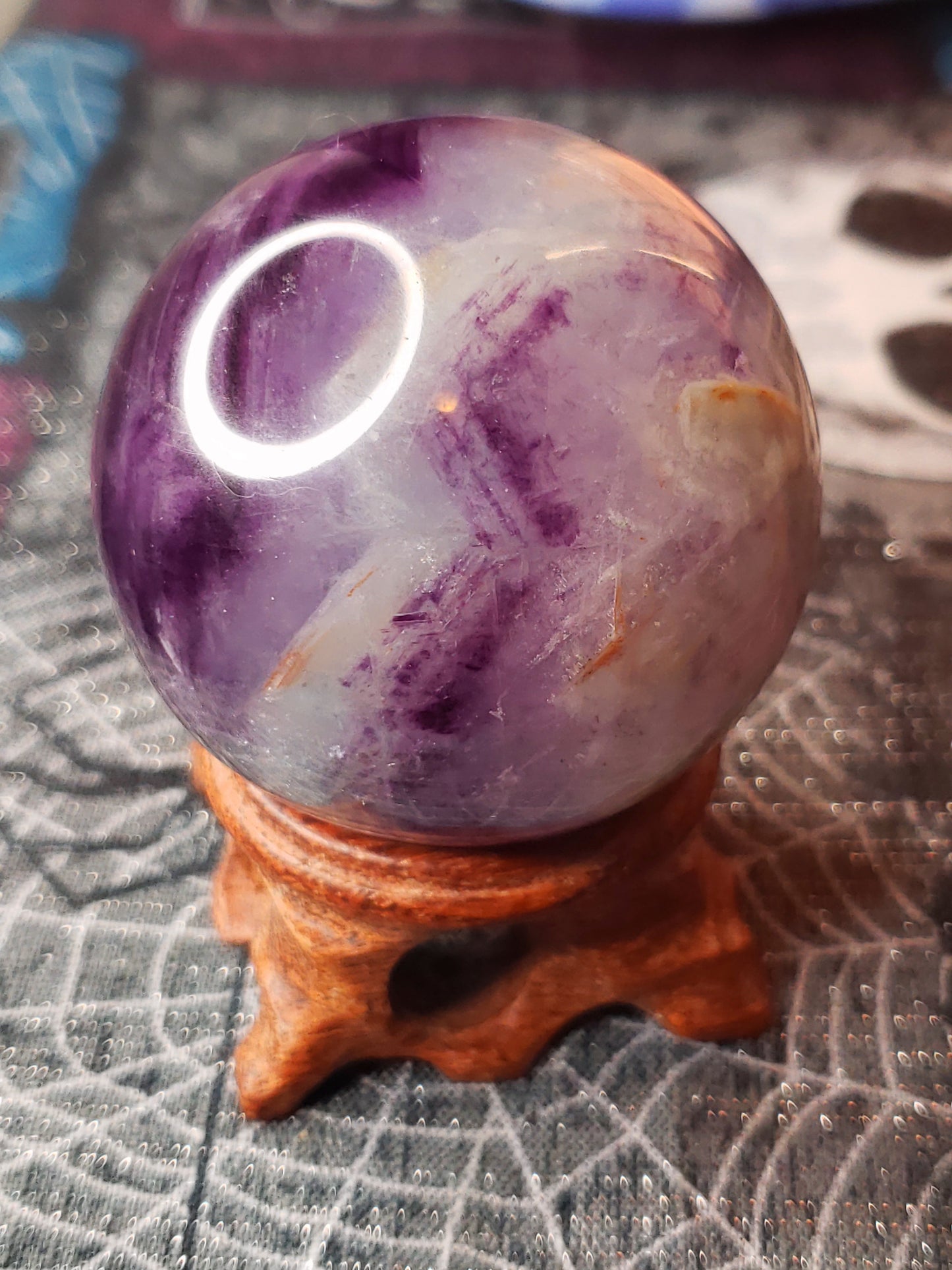Watermelon Fluorite Sphere